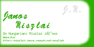 janos miszlai business card